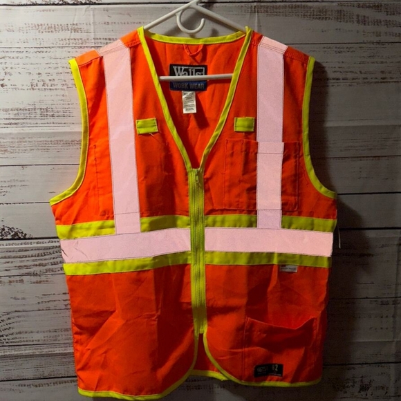 NEW W TAG 3M Walls utility safty ORANGE vest men's Size : medium - Picture 2 of 9